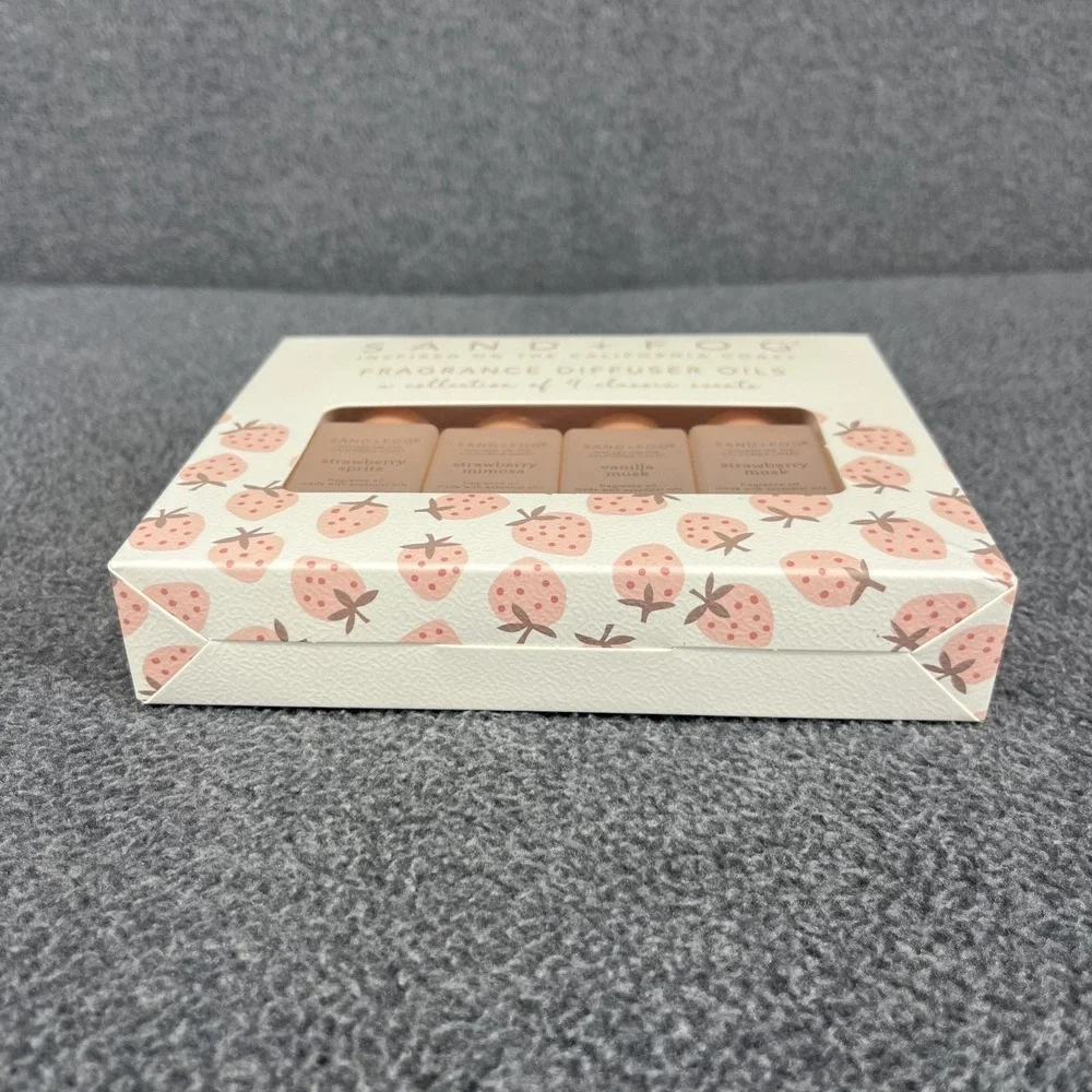 SAND + FOG Strawberry & Vanilla Variety Fragrance Diffuser Oils Set‎ 4 Pack New